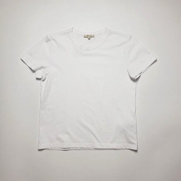 Madewell Cotton Perfect Crewneck Tee Women's Size XS Eyelet White Minimalist NWT - Picture 14 of 16